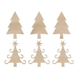 Kaisercraft Christmas Trees Wood Flourishes